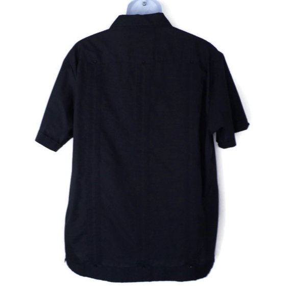 The Havana Co. Men's Guayabera Shirt Black 2424 - Picture 2 of 10